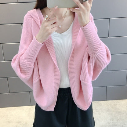 Solid-color Knitted Cardigan Jacket For Women