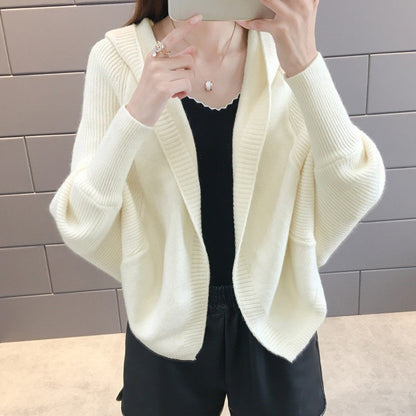 Solid-color Knitted Cardigan Jacket For Women