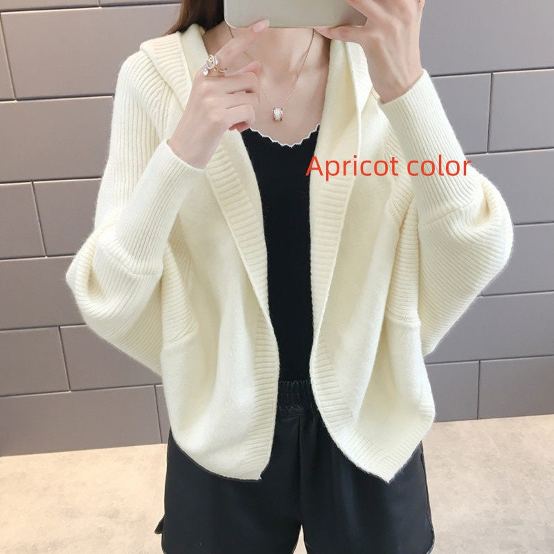 Solid-color Knitted Cardigan Jacket For Women