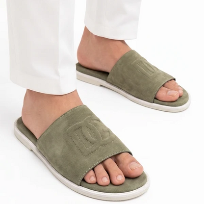 Degora Pure Handmade DG Suede Olive Chappal