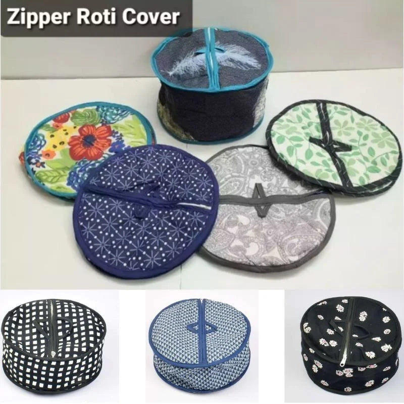 Roti Zipper Bag | Reusable Airtight & Insulated Storage Bag | Keeps Chapati Fresh, Soft & Warm | Random Design